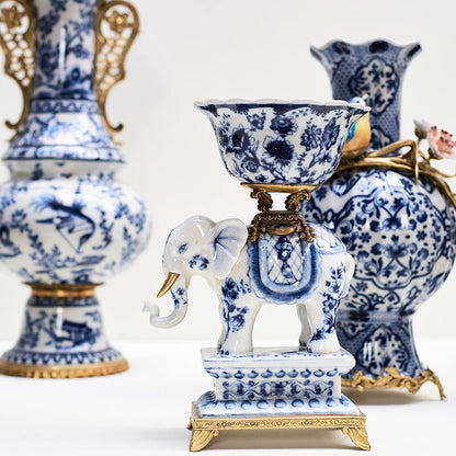 Dekor bolle elefant blå 28 cm