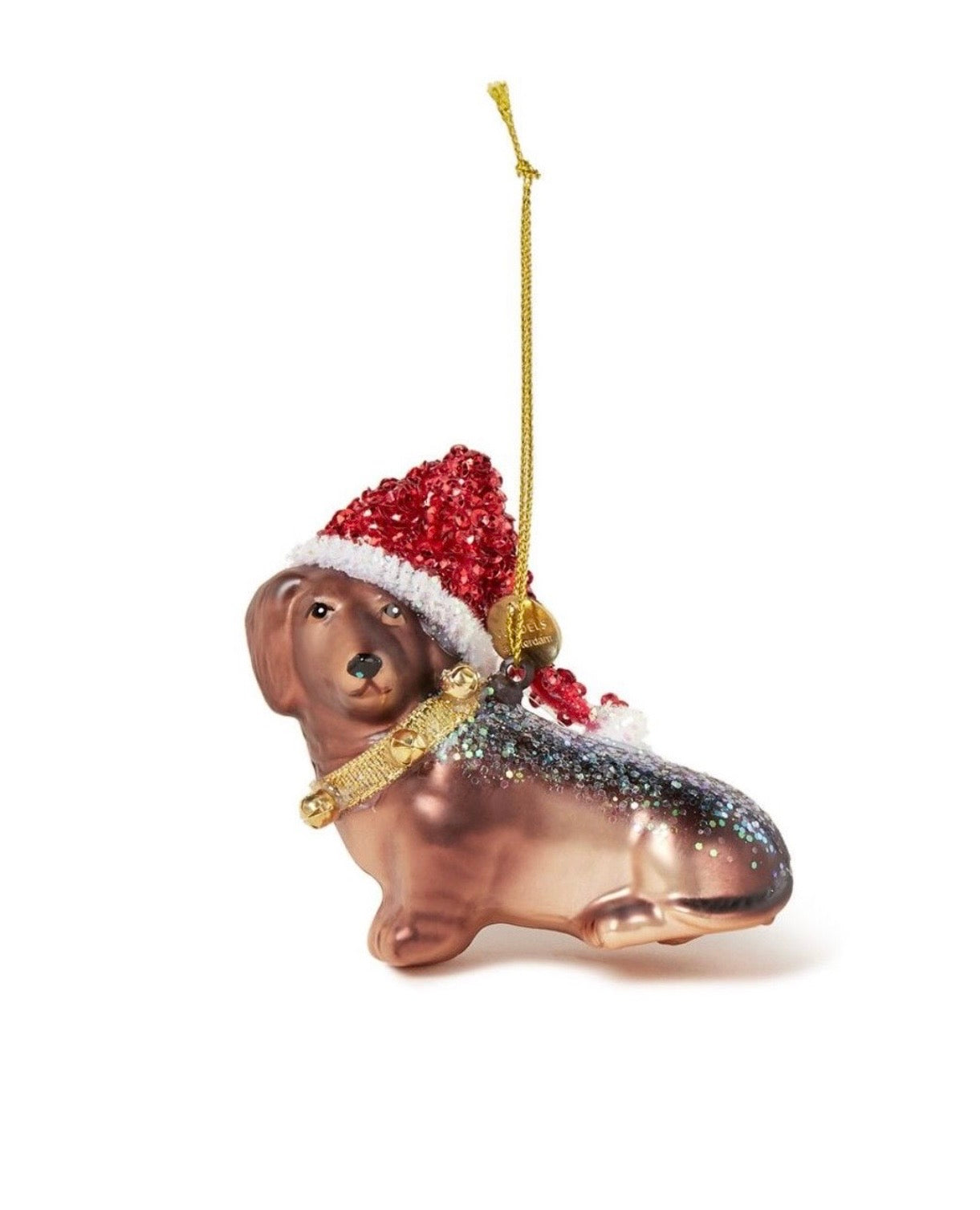 Christmas decoration Little dachshund w/hat 8 cm
