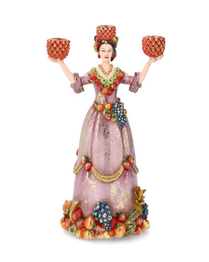 Trearmet lysestake Dolores Frukt Rosa 36 cm