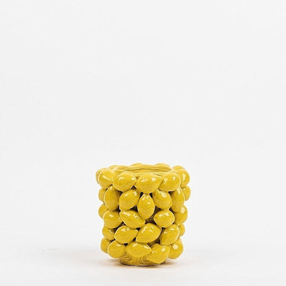 Vase with lemons yellow 16x18 cm