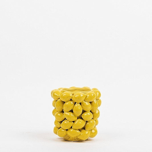 Vase with lemons yellow 16x18 cm