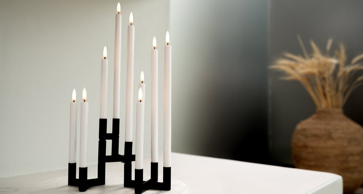 LED Mini taper candle white 1.3x25 cm Pk/2