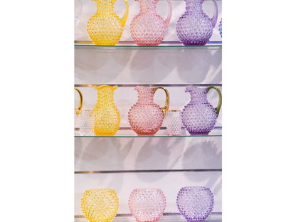 Hobnail Carafe 2L Rosaline w/Gold Handle