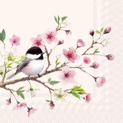 Serviett lunch Little Birdie light rose