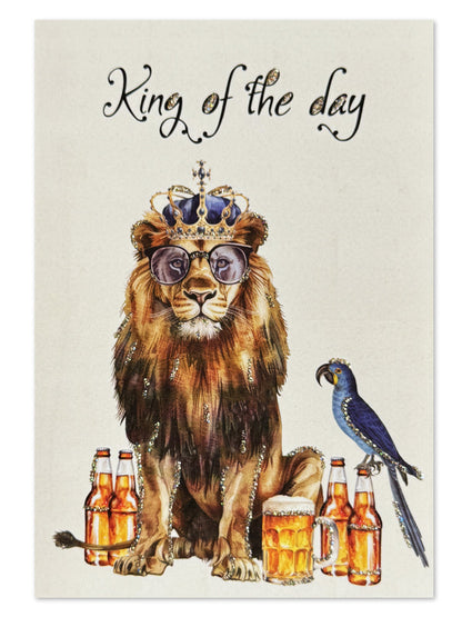 Glitterkort King of the day Lion