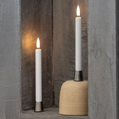 LED taper candles Nordic White 1.3x13.8 cm P/2