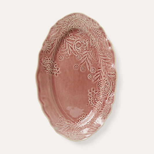 Serveringsfat ovalt 40x25 cm Old Rose