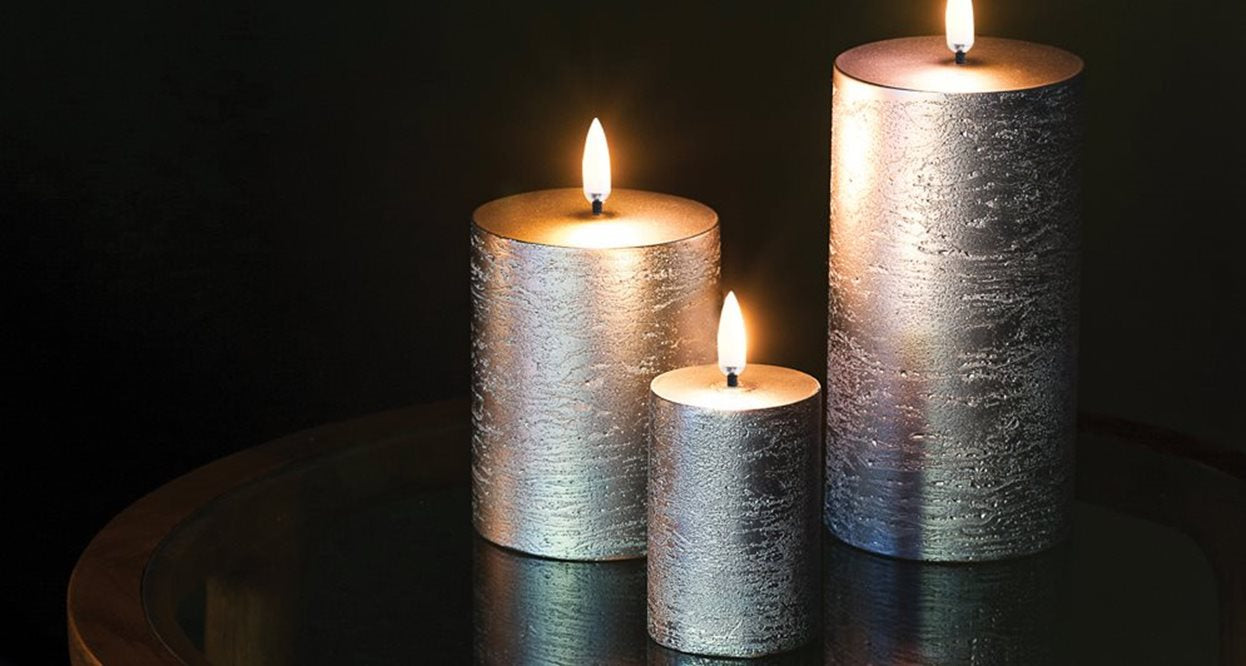 LED kubbelys metallic silver 7,8x10 cm