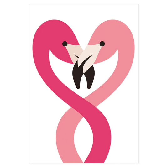 Kort m/konvolutt Flamingo Lovers