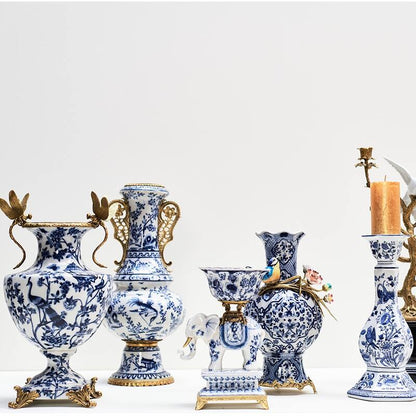 Dekor bolle elefant blå 28 cm