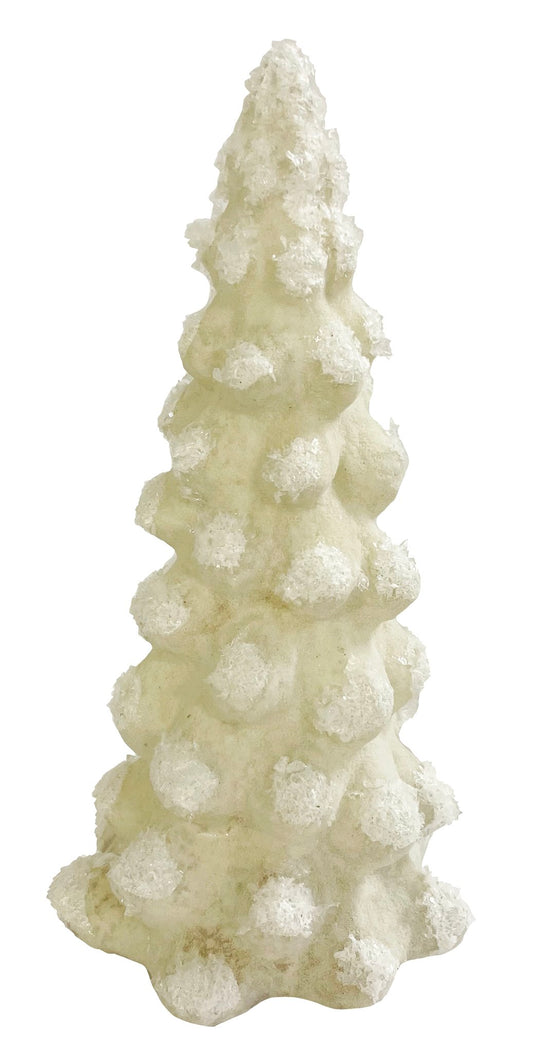 Christmas tree white with snow 20 cm