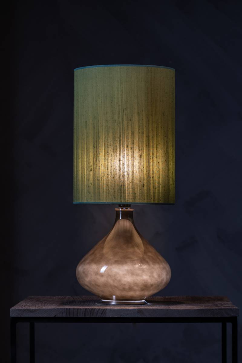 Flavia bordlampe 70 cm Negra m/Seda Verde Olivia skjerm