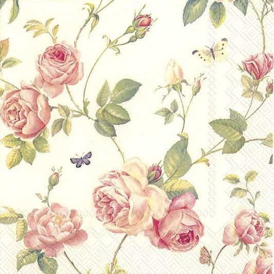 Serviett lunch New Rambling rose