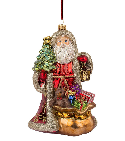 Juletrepynt Santa With Christmas Tree and Sack