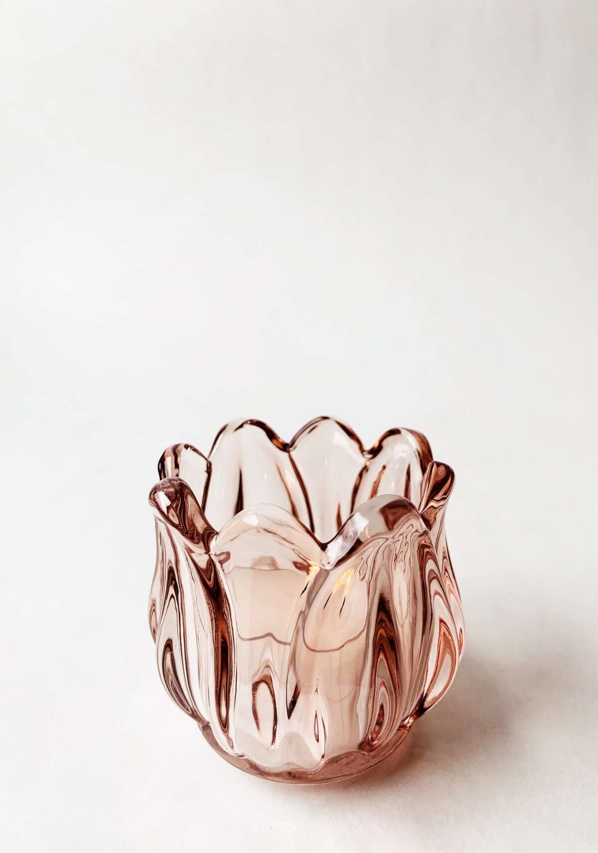 Telysholder tulipan rosa 7x7 cm