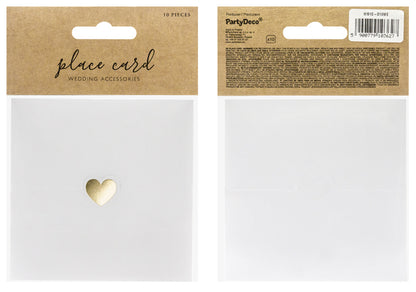 Bordkort gullhjerte 10 stk