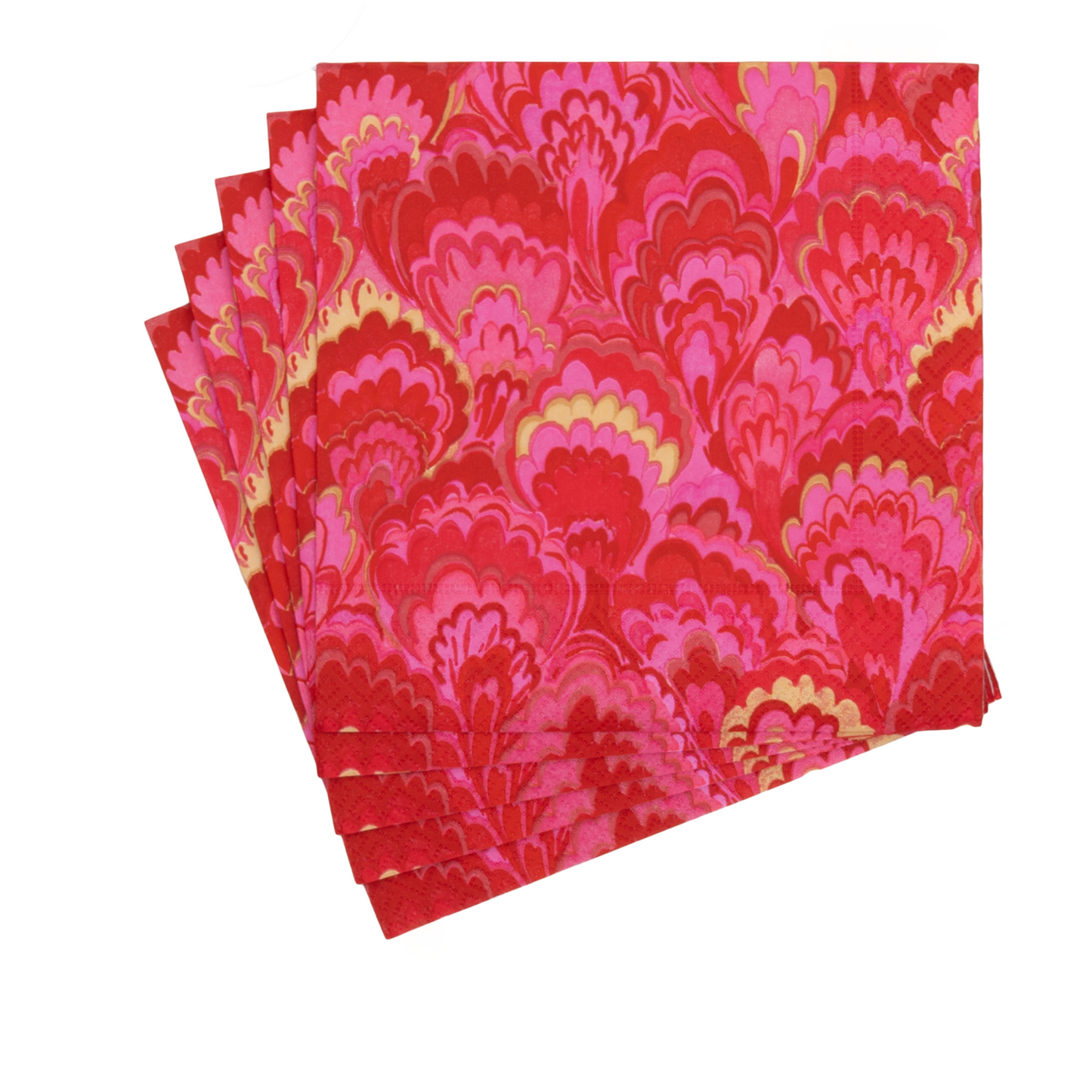 Serviett lunch Marbled Ceramica Red & Fuchsia