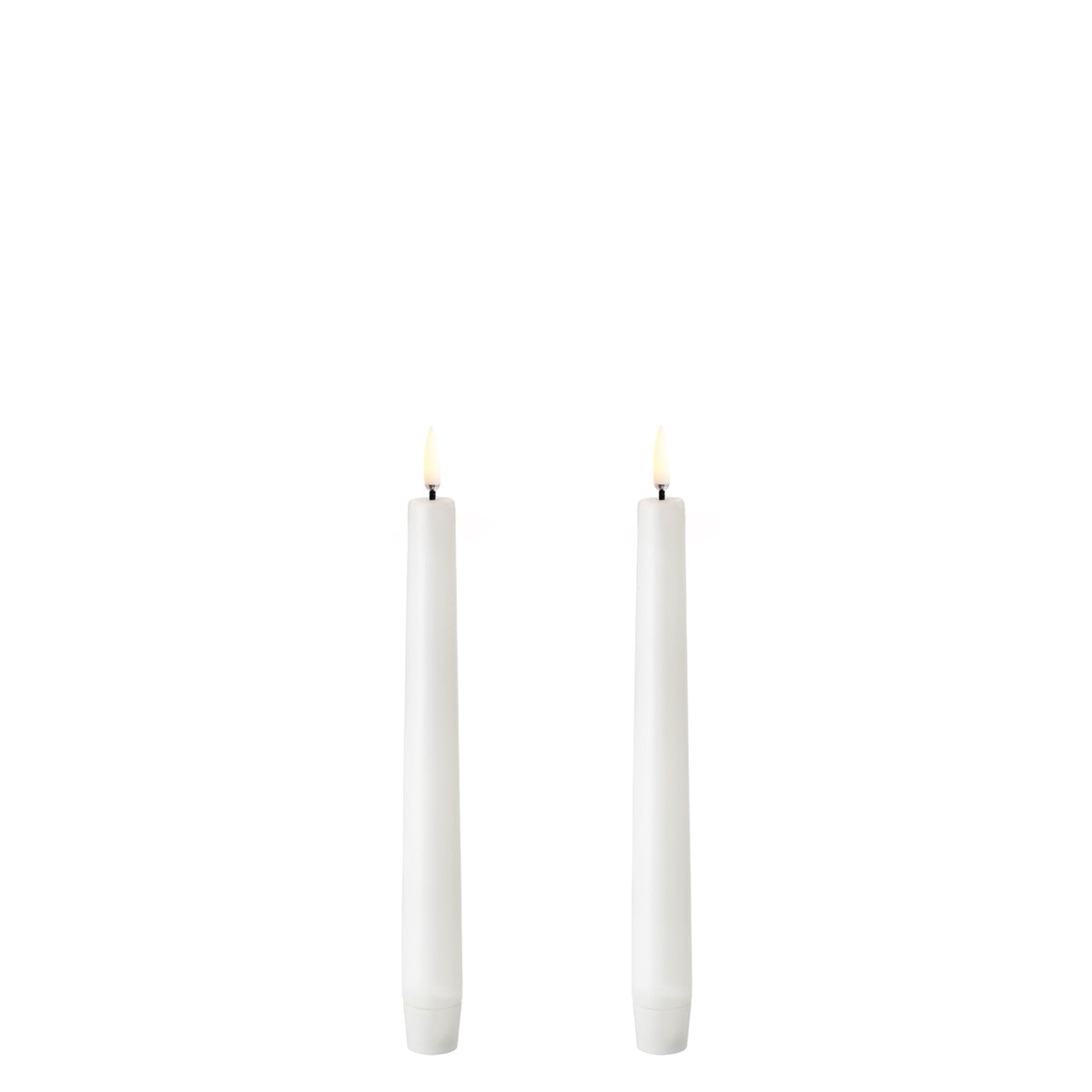 LED taper candle Nordic White 20 cm S/2