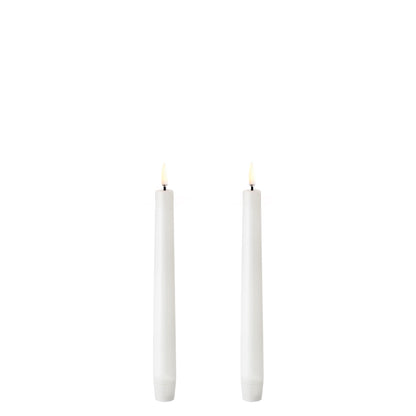 LED taper candle Nordic White 20 cm S/2