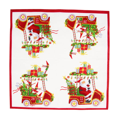 Napkin coffee Santa's Golf Cart