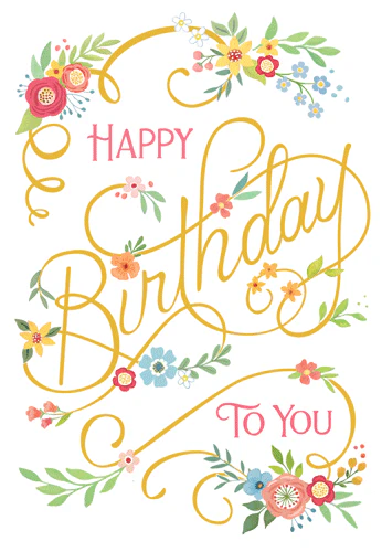 Card w/envelope Happy Birthday