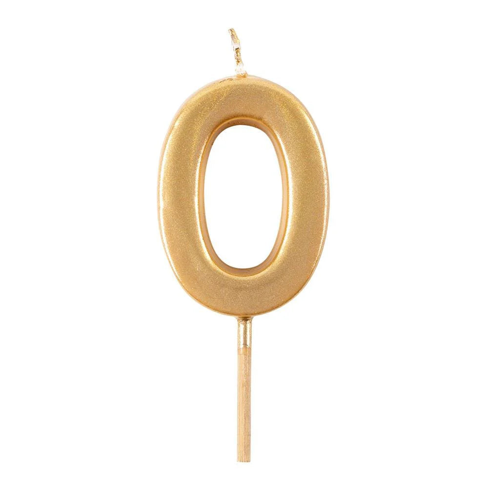 Cake candle number gold 0
