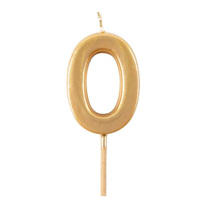 Cake candle number gold 0