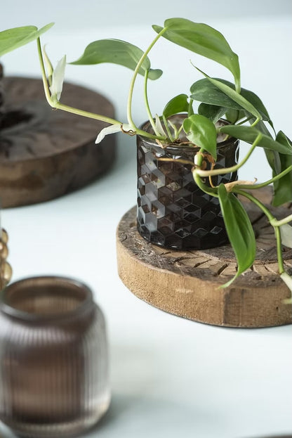 Tealight holder brown 7 cm