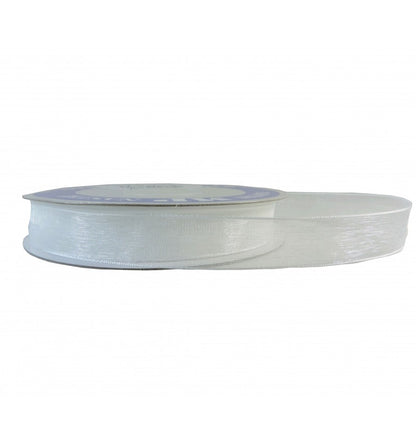 Organza bånd hvit 15 mm