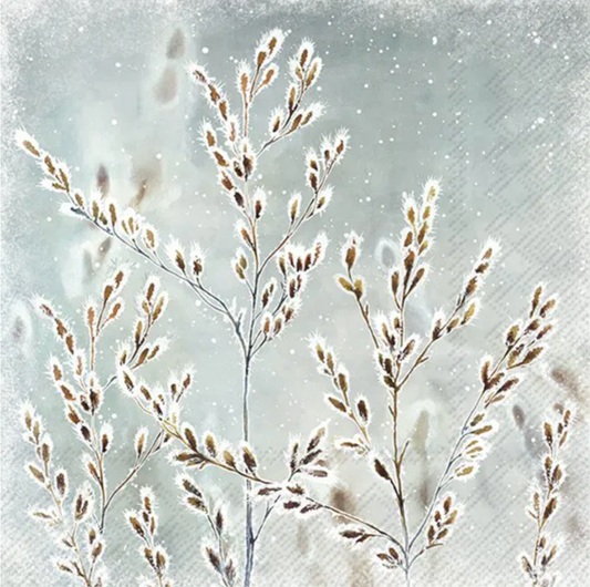 Serviett lunch frozen winter blue grey