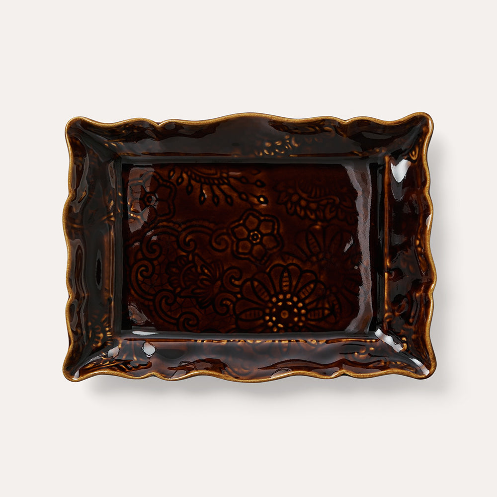 Plate 19x13 cm Coffee
