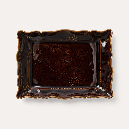 Plate 19x13 cm Coffee