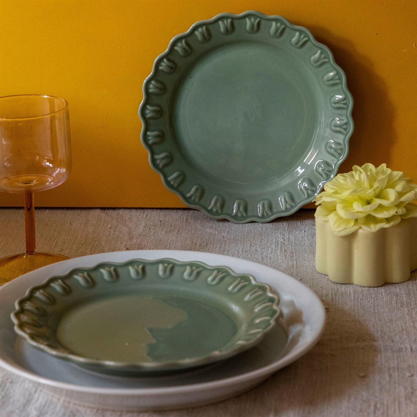 PotteryJo Tulipa dyp tallerken 23 cm Verona green