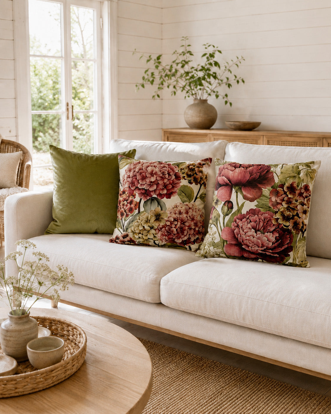 Cushion cover Hydrangea Dream pink 50x50 cm
