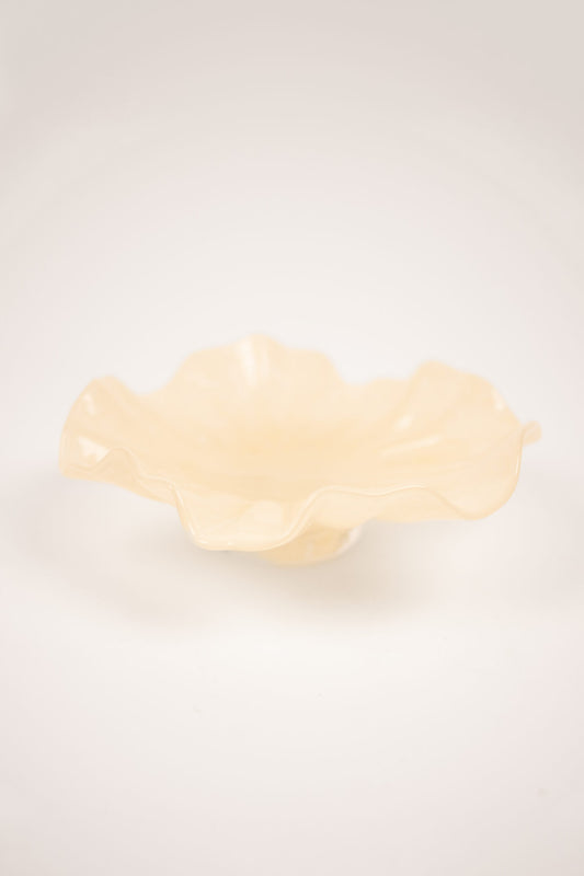 Loa skål på fot vanilje 22 cm