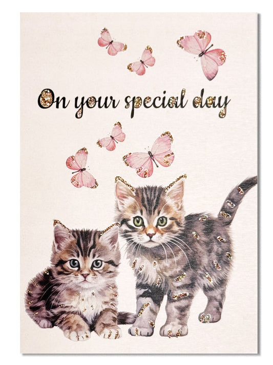Glitter card On your special day cats