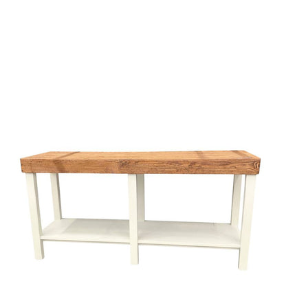 Sidebord Decor Table Small Kremhvit og valnøtt 45x170 cm