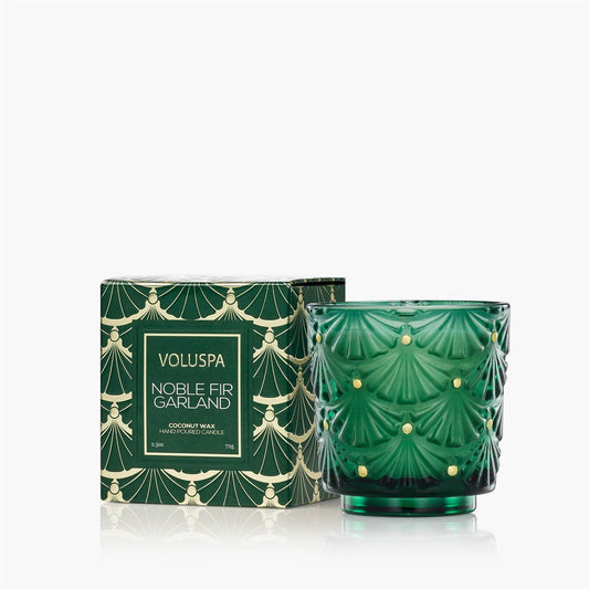 Noble Fir Garland Boxed Pedestal Candle 25 timer