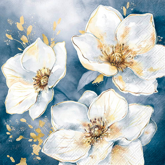 Serviett lunch Golden Grace blue