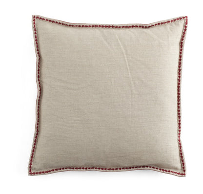 Pillowcase Velvet & Linen Embroidery Red 50x50 cm