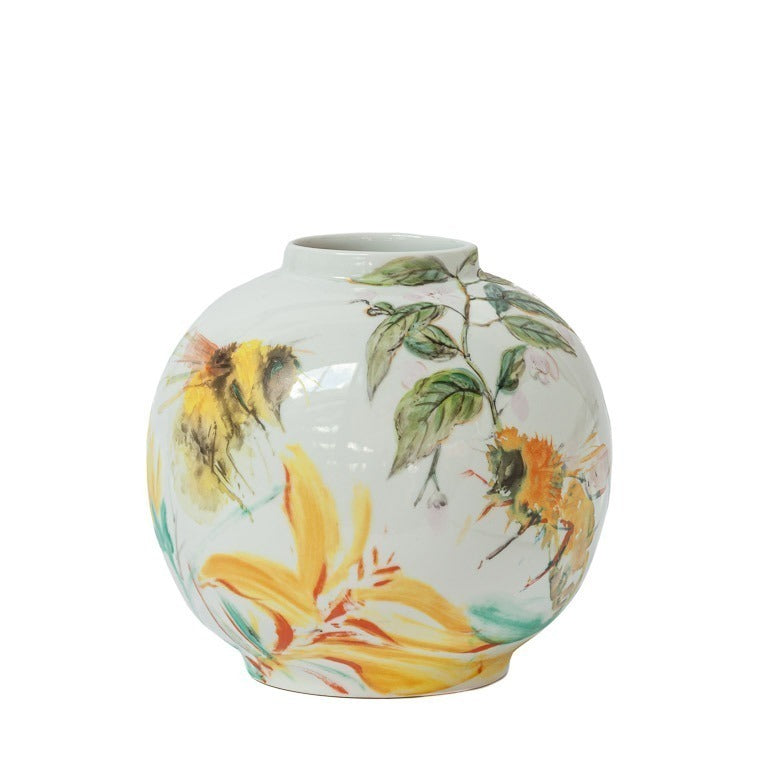 Porcelain vase bees white 23x25 cm