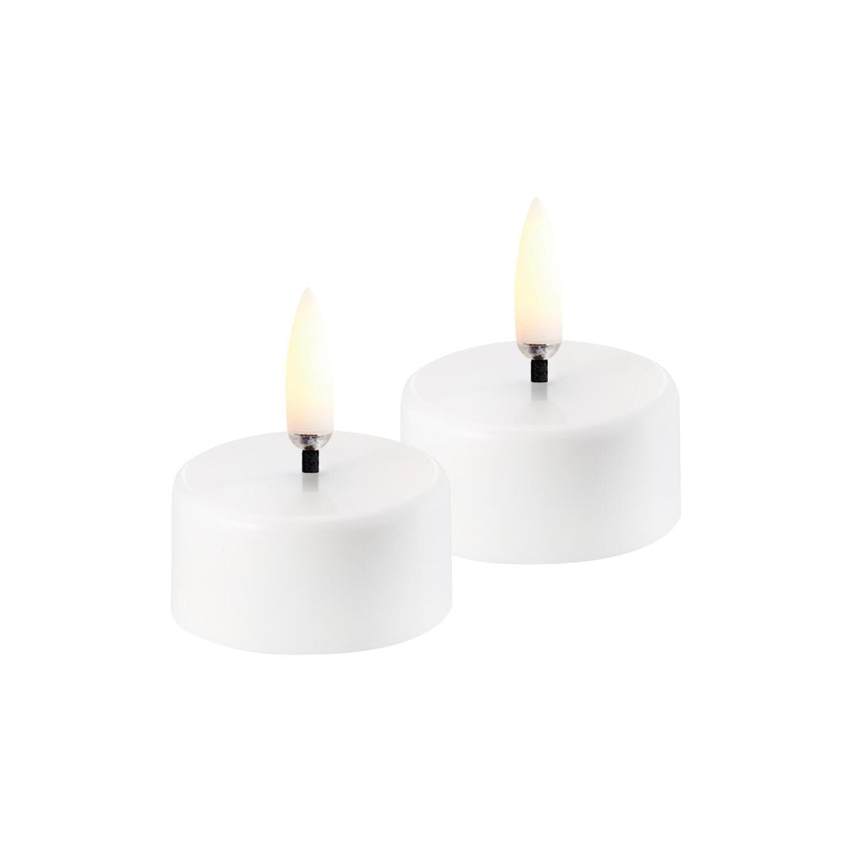 LED Rechargeable tea lights Nordic White 3.9x2.3 cm S/2