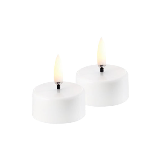 LED Rechargeable tea lights Nordic White 3.9x2.3 cm S/2