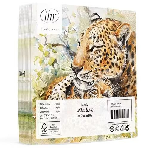 Napkin lunch Leopard family
