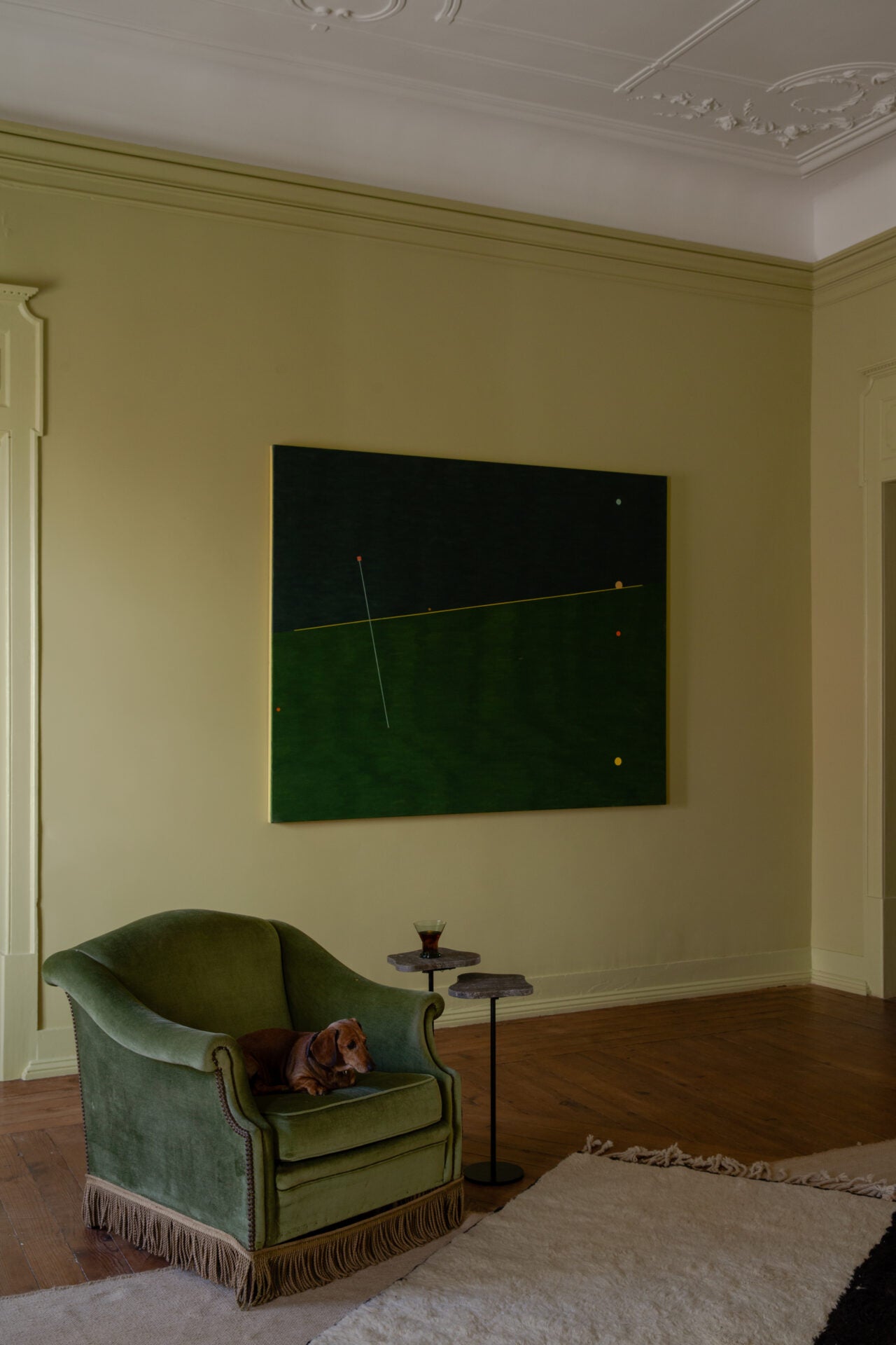 Milo titanium travertine bord S/2