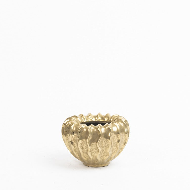 Pumpkin vase gold small 12x17 cm