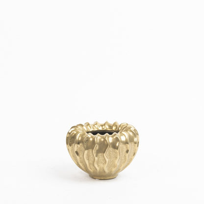 Pumpkin vase gold small 12x17 cm