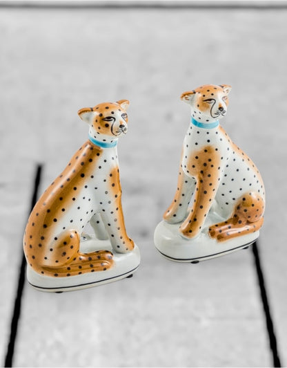 Dekor Leopard sittende S/2