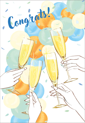 Kort m/konvolutt Congrats toast