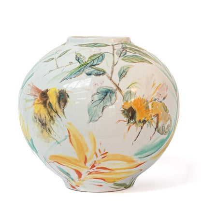 Porcelain vase bees white 37x38 cm